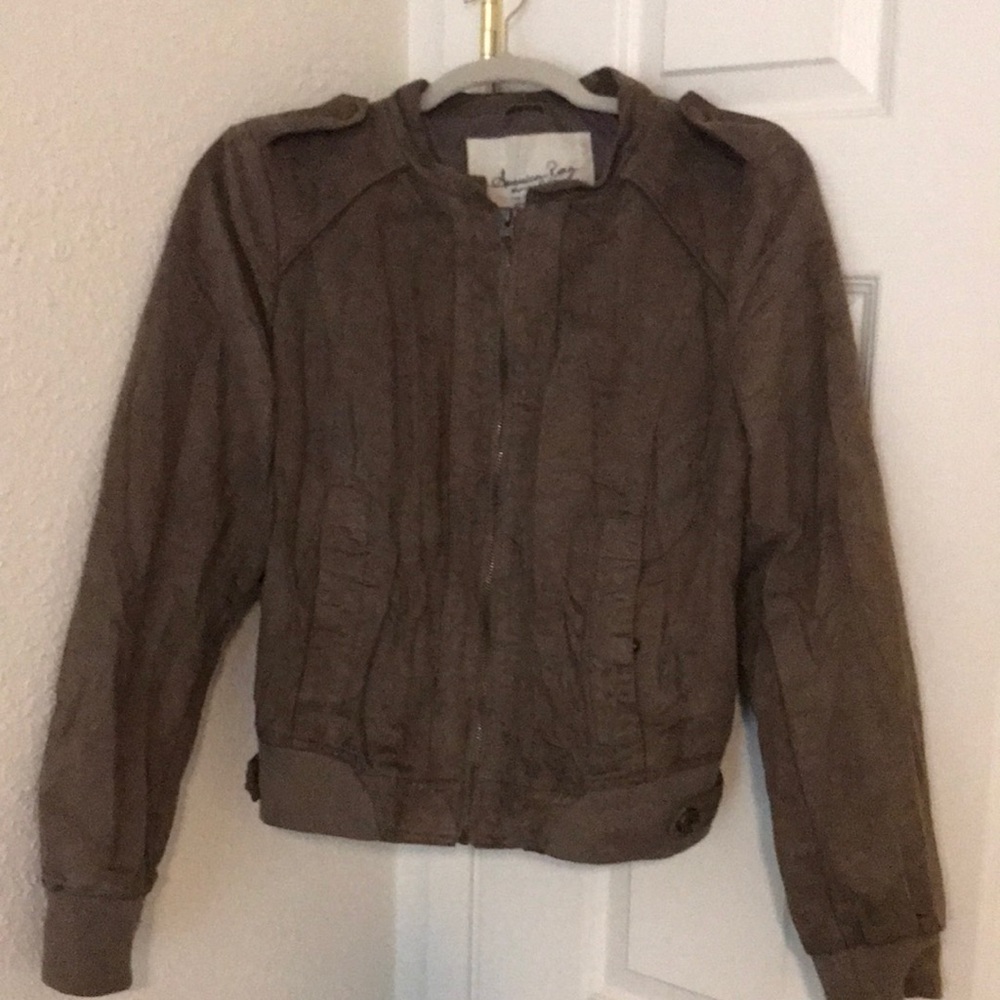 American Rag Cie Faux Suede Jacket in Mushroom
